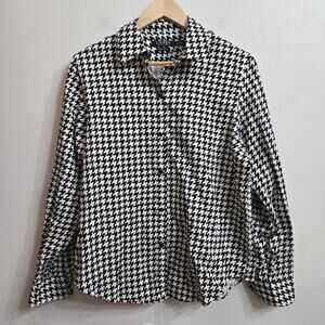 Lauren Ralph Lauren Black and White Houndstooth Blouse